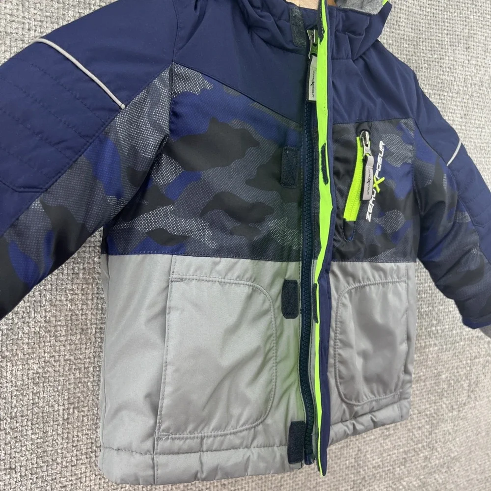 Zero Exposure Baby Boys Hooded Winter‎ Jacket 18M Navy Camo Hooded Pockets